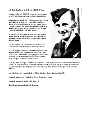 A preview of a PDF biography for Osborne, Douglas George